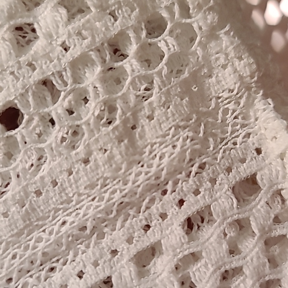 Zara Cream Crochet Sleeveless Button-Up Blouse - Picture 6 of 6